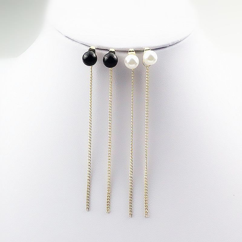 Nouveau Femme Argent Sterling 925 12x16mm Shell Pearl long oreille//Chaîne Lien Boucles d/'oreilles