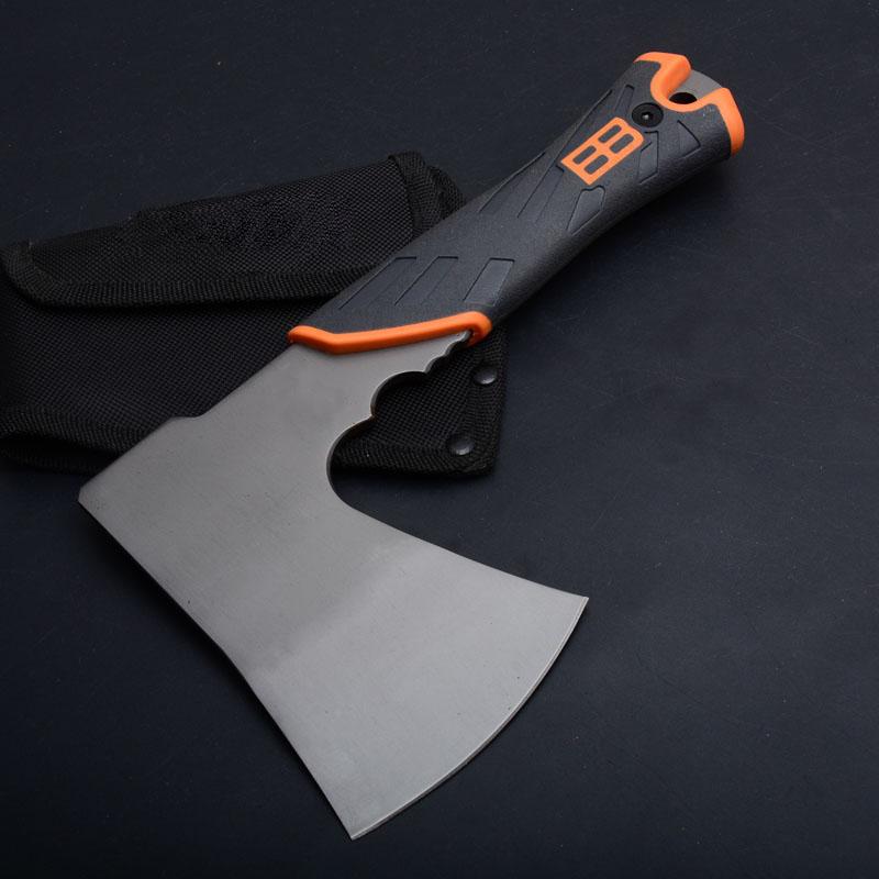 

Survival Hatchet AUS-8 Blade Rubber Handle Tactical Axe Camping Hunting Survival Pocket Tools with Nylon Sheath drop shipping free shipping