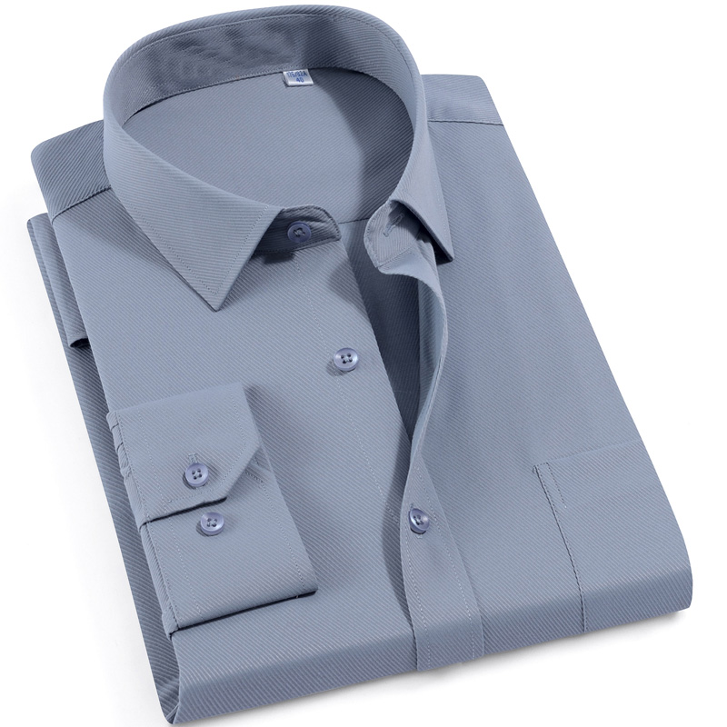 

Hot selling new high-quality cotton men' long-sleeved shirt twill solid color casual shirt brand business men' chemise, Light purple gz008