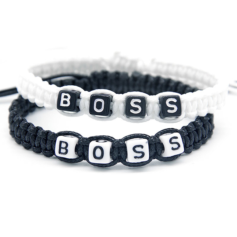 

1pcs Funny Big Boss Charm Bracelets Rope Chain Infinity Adjust Size For Women Men Friends Beaded Jewelry Gifts Decoration