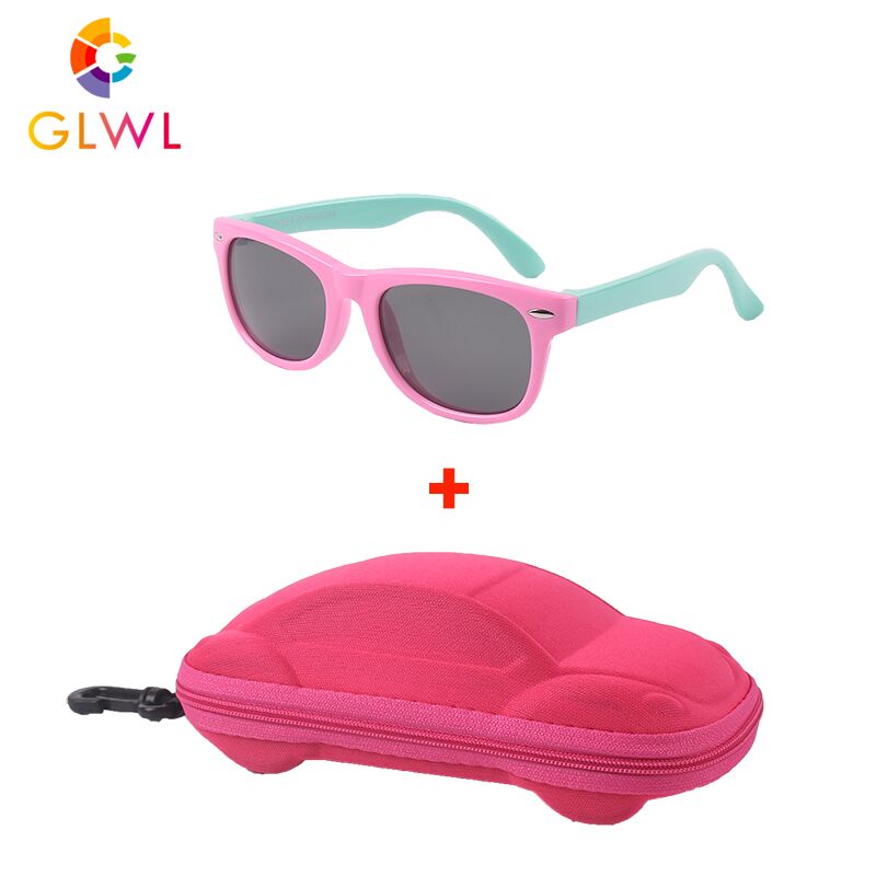 

Kids Sunglasses Polarized Silicone Frame Girls Boys Sun Glasses With Case Children's Flexible Mirror Boxed Baby Eyeglasses UV400