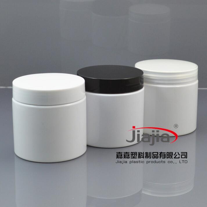 

200g PET white Cosmetic Jar with white/black/clear PP Cap,200ml white plastic Packaging, storage and mask cream