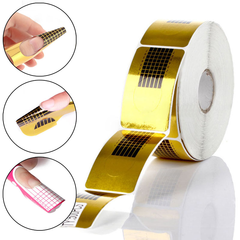 

100/50/20pcs Nail Forms Professional Acrylic Curve Nail Extension Art Guide Form Curl Tips Stencils