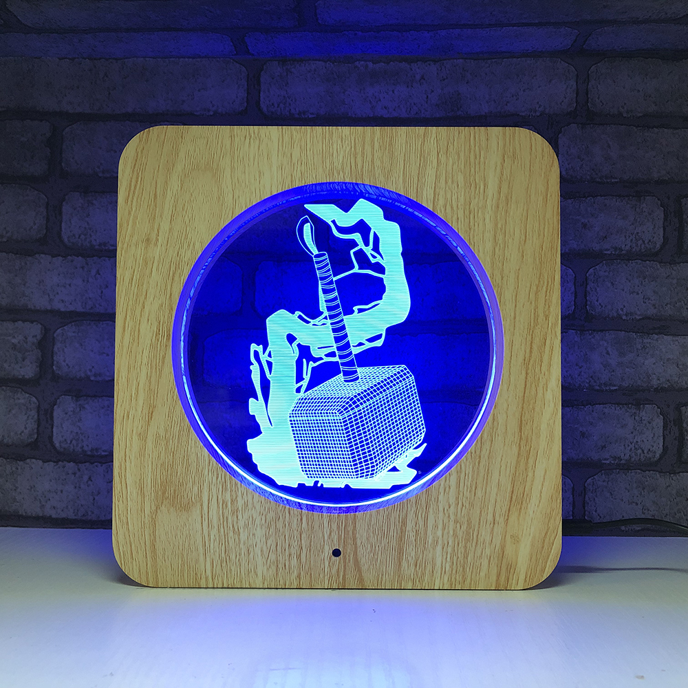 Grosshandel C4pj Holzschnitzen Acryl Lampen Led Thor Hammer 3d Nachtlicht 7 Farben Tier Thor Hammer Fur Hauptdekoration Lampen Besten Geschenk Von Pangyouyulei 33 77 Auf De Dhgate Com Dhgate