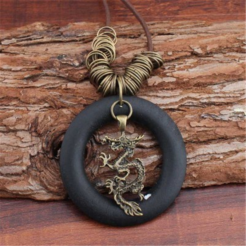 

Hot Selling Bohemian weather Pendantplum copper dargon necklace for women gifts roter fashine chain