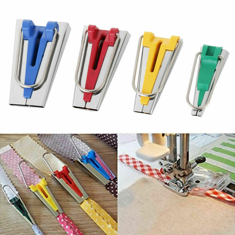 

HOT 4/5 PCS Fabric Bias Tape Maker Tool Sewing Quilting 6mm 12mm 18mm 25mm Set