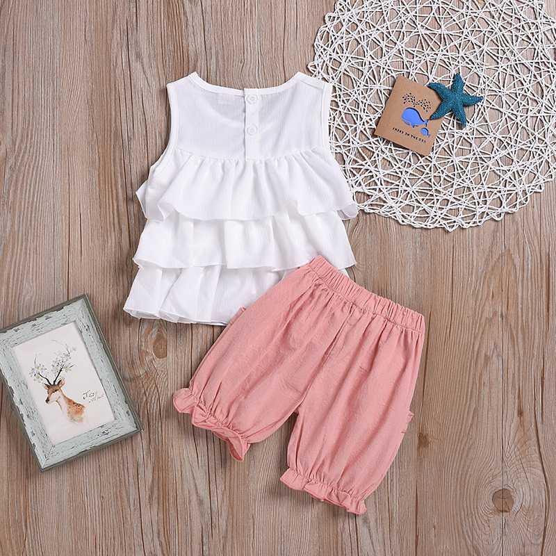 

Baby Clothing 2020 New Summer Girls Sweet Casual Outfits Kids T-shirt and Pants Clothes Set Toddler Cute Suits, Ah402 black