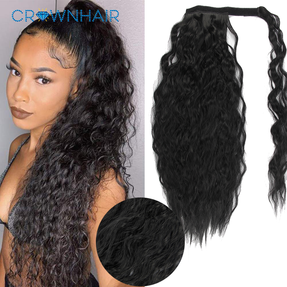 Ckidka Kudryavyj Konskij Hvost Chernye Volosy 2020 Kudryavaya Chernaya Kusok Volos Hvost Na Prodazhu Na Ru Dhgate Com