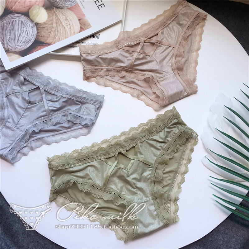 

SP&CITY Shiny Hollow Out Lace Sexy Panties Women Underwear Transparent Seamless Panties Crotch Cotton Briefs Lingerie, Black