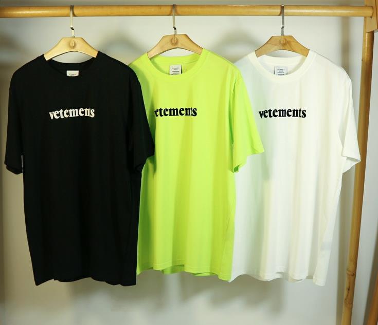 Designer mens luxury t shirts VETEMENTS micro-standard series of couples with the same letter printed short sleeves