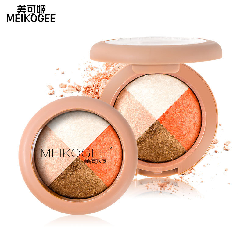

New eyeshadow waterproof highlight powder earth color baking eyeshadow tray baking four-color, Army green