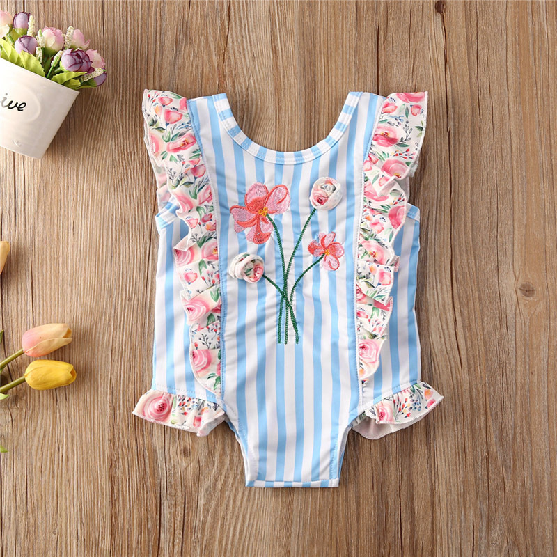 

Toddler Kid Baby Girl Ruffles Floral Swimwear Clothes Bikini Top One-Piece Swimsuit Bath Outfits