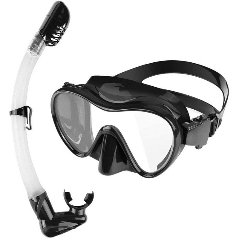 

Dry Snorkel Mask Anti-Fog Anti-Permeation Diving Goggles Snorkeling Gear 180°Panoramic View Swimming Snorkel for Adults