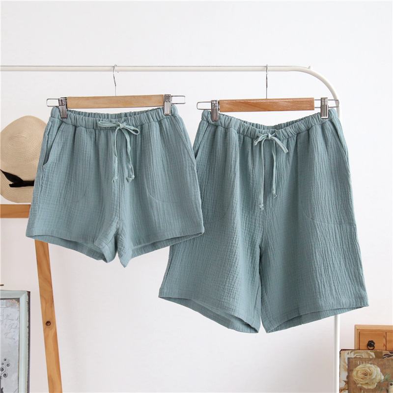 

Fdfklak Light/Deep Gray Couple Cotton Shorts Home Pajama Pants Sleep Bottoms Summer New Sleep Wear Lounge Pajama Shorts