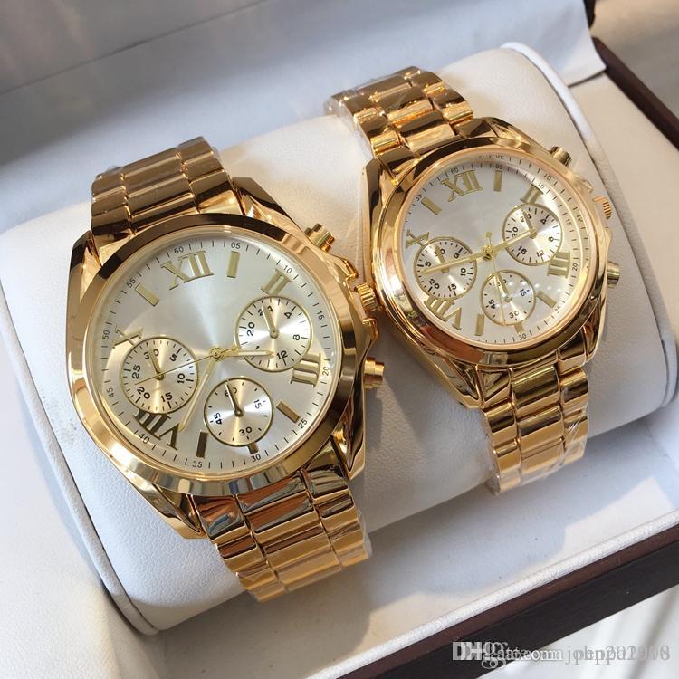

2019 New Top high quality Women luxury Watch Fashion Casual clock Big dial Man Wristwatches Lovers watches lady classic Table drop shipping, Gold black dial small