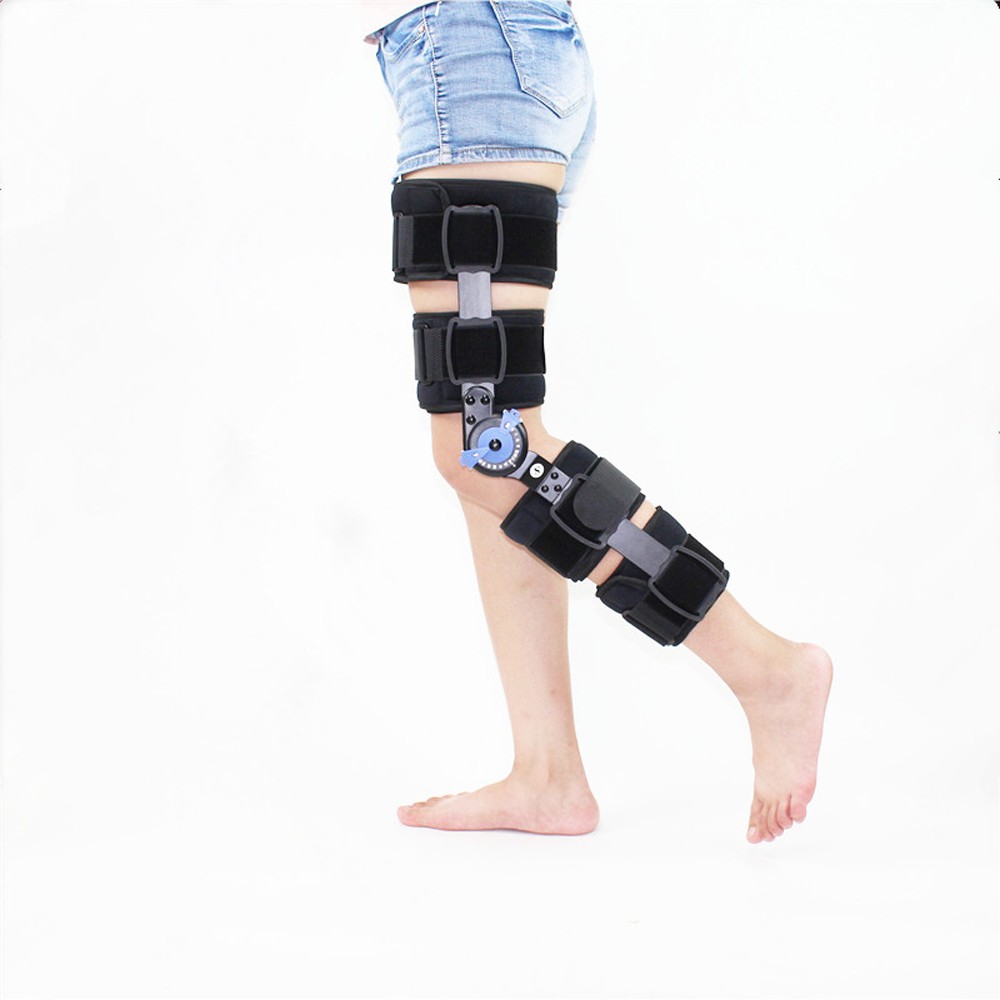 

Orthopedic Hinged Knee Brace Support Adjustable Splint Stabilizer Wrap Sprain Post-Op Hemiplegia Flexion Extension Joint Support, As pic