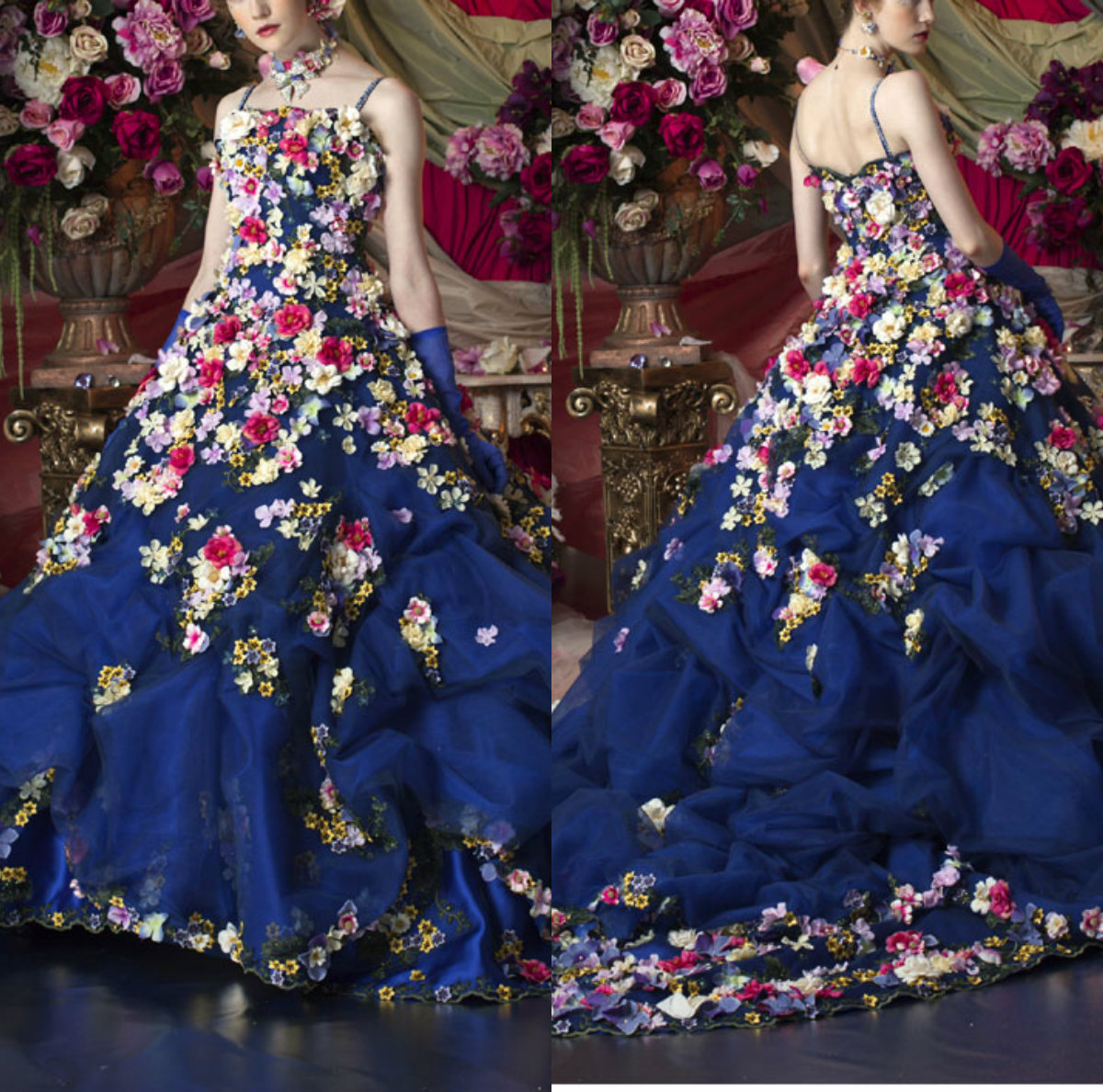 

Stella De Libero Blue Quinceanera Dresses Spaghetti Flowers High Low Prom Dress Party Wear Tiered Skirts Ruffles Formal Party Gowns, Burgundy