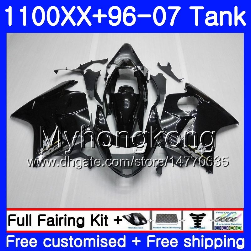 

+Tank For HONDA Blackbird CBR1100 XX CBR1100XX 96 97 98 99 00 01 271HM.1 CBR 1100XX 1996 1997 1998 1999 2000 2001 Glossy black top Fairings, No. 7