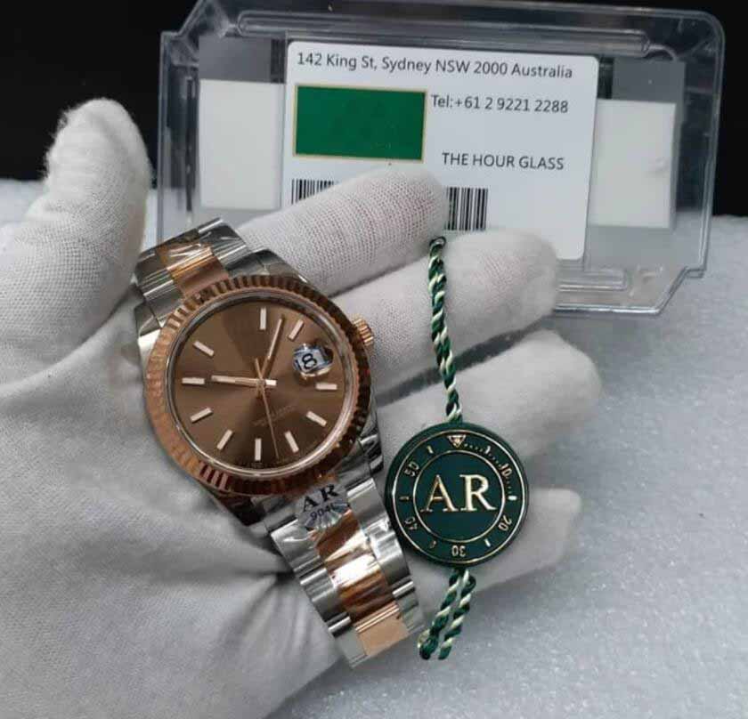 

Men's 41mm AR factory DateJust Stainless Automatic 2824 ETA Chocolate Dial 18k Rose Gold 904L Steel Perpetual Men Datejust Superlative Watch, Bronze