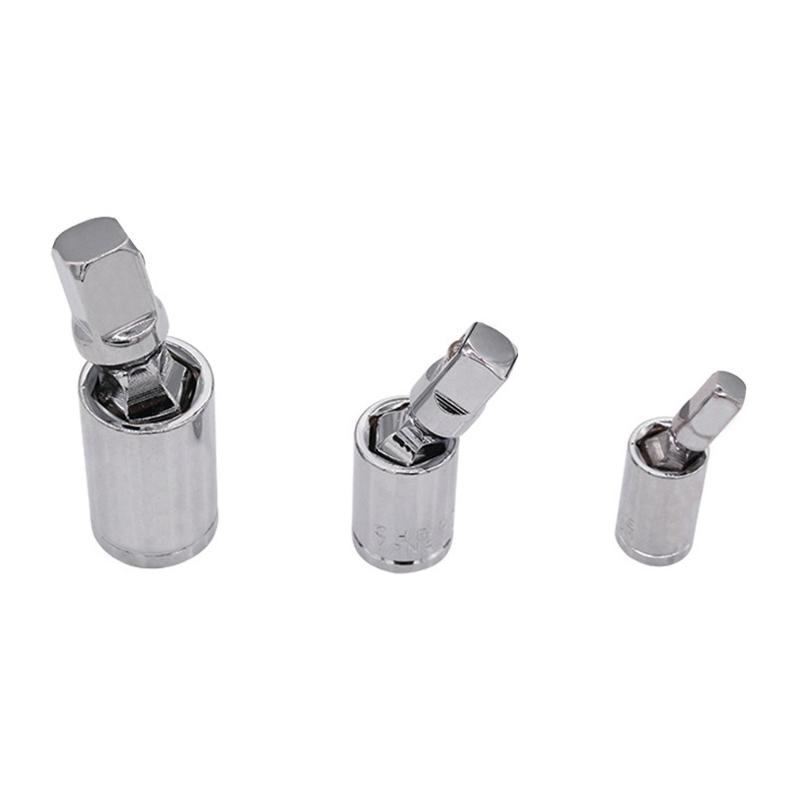 

3Pcs/set 1/4" 3/8" 1/2" Socket Sleeve Adapter Connector Universal Joint Set Angle Extension Bar 360 Degree Rotary Torque Wrench