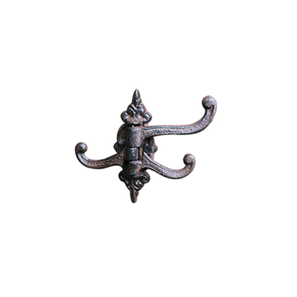 

Cast Iron Portable Coat Swing Arm Antique Multifunctional Cabinet Wall Hook Door Hanging Bathroom Storage Small Easy Install