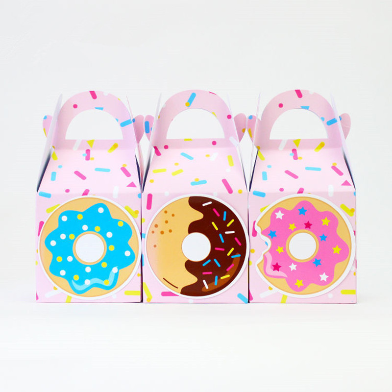 

WPGJM 3pcs Wedding Candy Box Donuts Party Decoration Gift Box Kids Birthday Favor Baby Shower Wedding kraft Gift Boxes