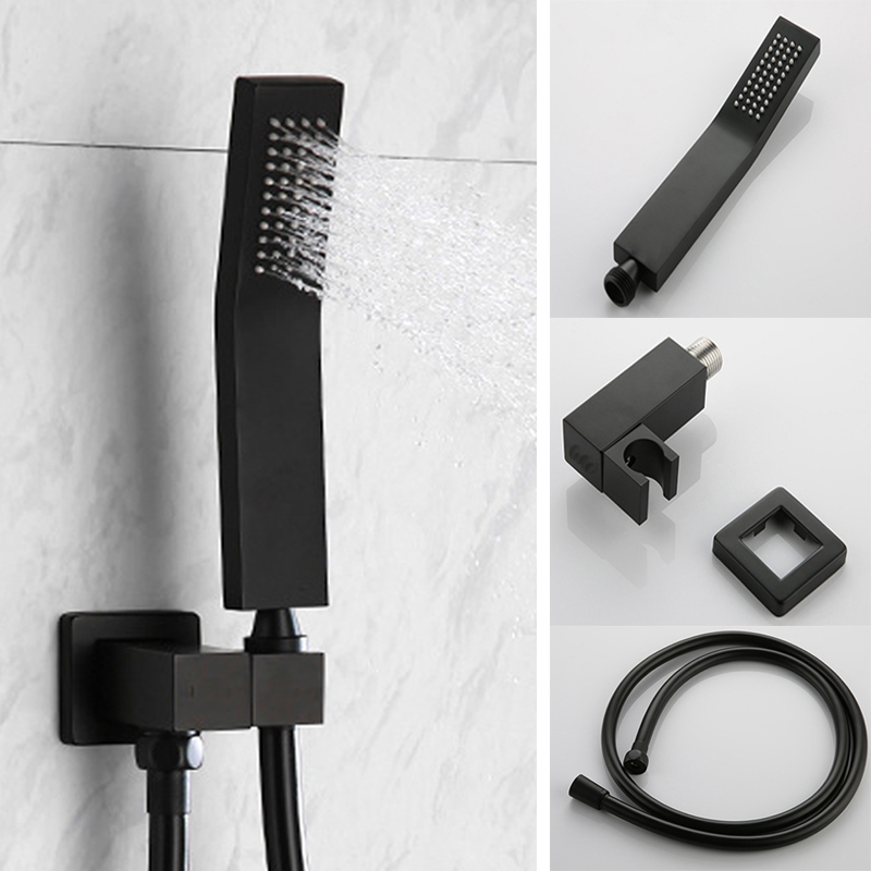 

Matt Black Bathroom Brass Hand Held Spray Shower Head Kit Copper Bathroom Sprayer shower set with Holder Hose