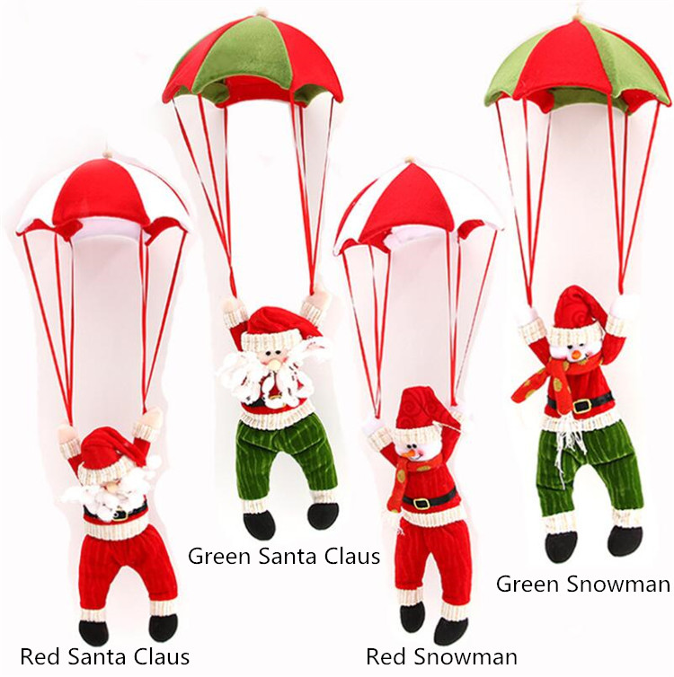 

Christmas Ceiling Decorations Parachute 28cm Santa Claus Smowman New Year Hanging Pendant Christmas Decoration Supplies
