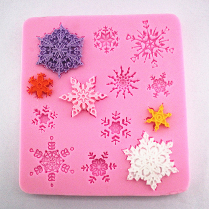 

High quality Snowflake Shape 1 pc Cake Mold Silicone Fondant Mold Sugar Craft Cake Decorating Snowflake Christmas Silicone Fondant Mold