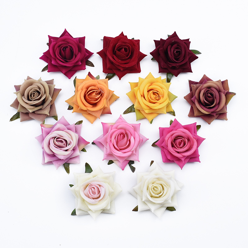 

5 pieces Bridal corsage fake roses wedding decorative flowers christmas decorations for home artificial scrapbooking flowers