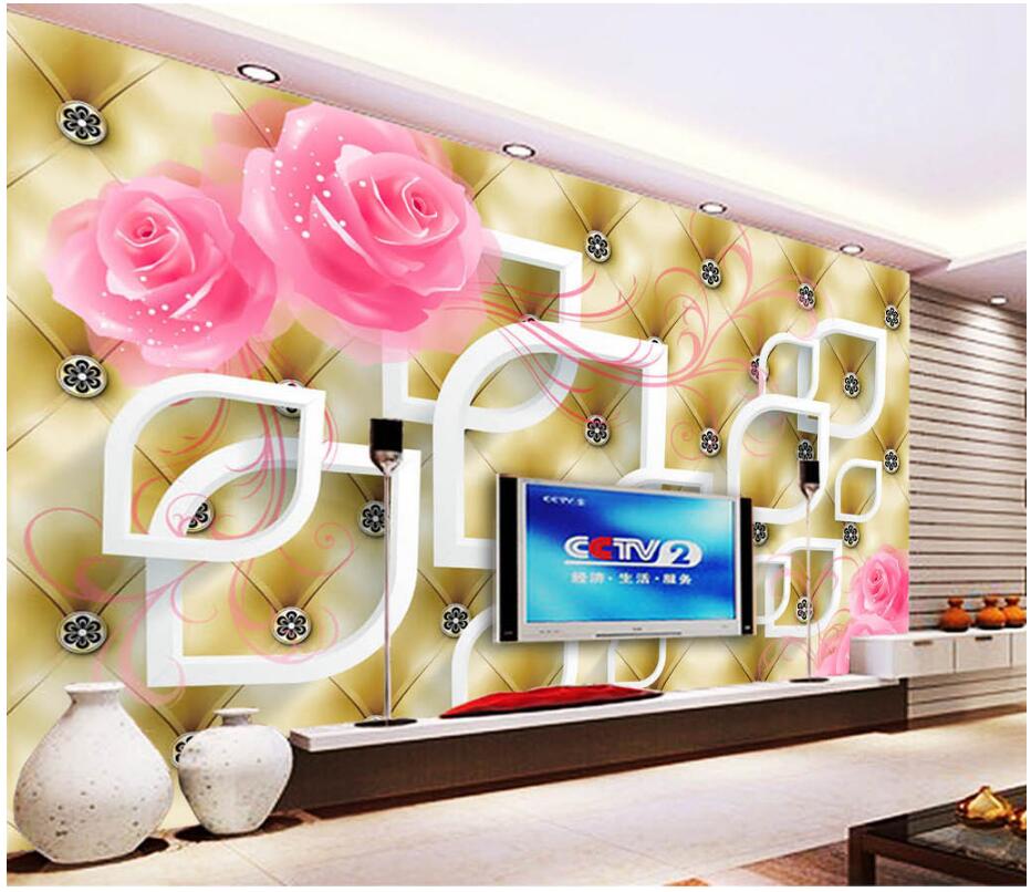 

WDBH 3d wallpaper custom photo Modern rose flower soft pack painting home decor living room 3d wall murals wallpaper for walls 3 d, Non-woven wallpaper