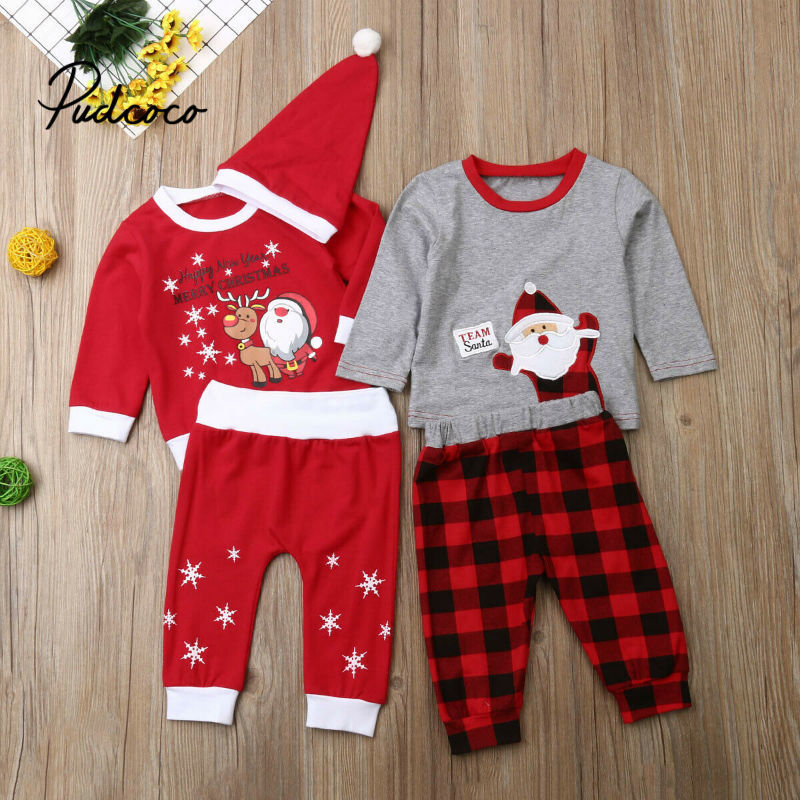 US Newborn Kids Baby Girl Christmas Outfits Clothes Shirt Tops+Leather Skirt Set