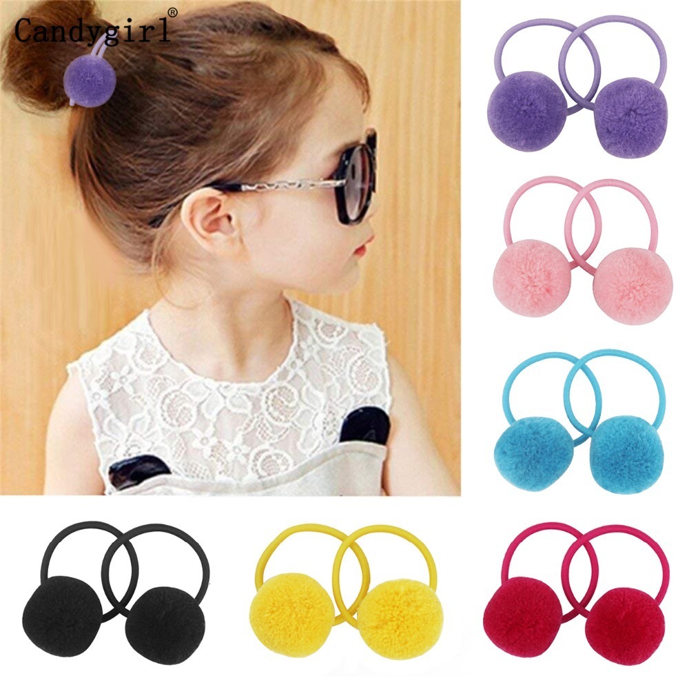 Fur Ball Elastic Girl Womens Ponytail Holders Plush Ball Hair Ring