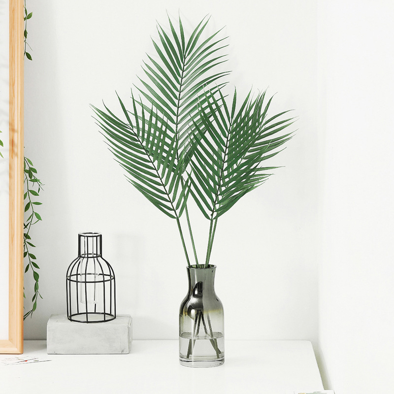 

1 Branch Green Sago Cycas Leaf Artificial Plant Leaf Wall Material Decorative Flowers Auxiliary Flower Decoration Fake Leaves, As pic