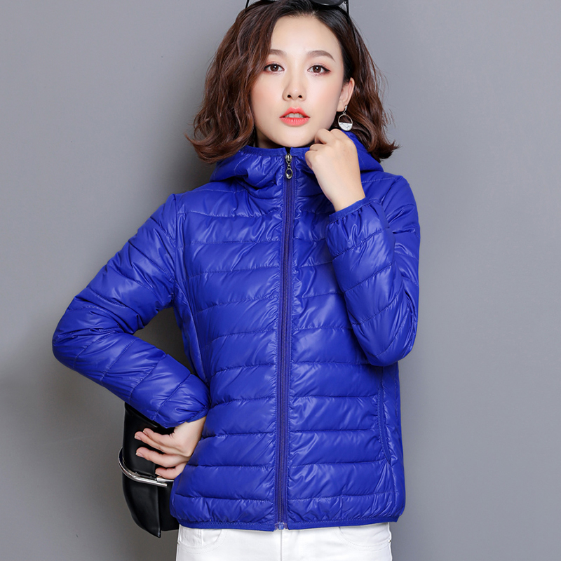

Winter Parkas Women 2020 Commute Coat For Ladies Jacket Hooded Warm Short Outerwear Female Slim Cotton Padded Basic Tops, Navy blue