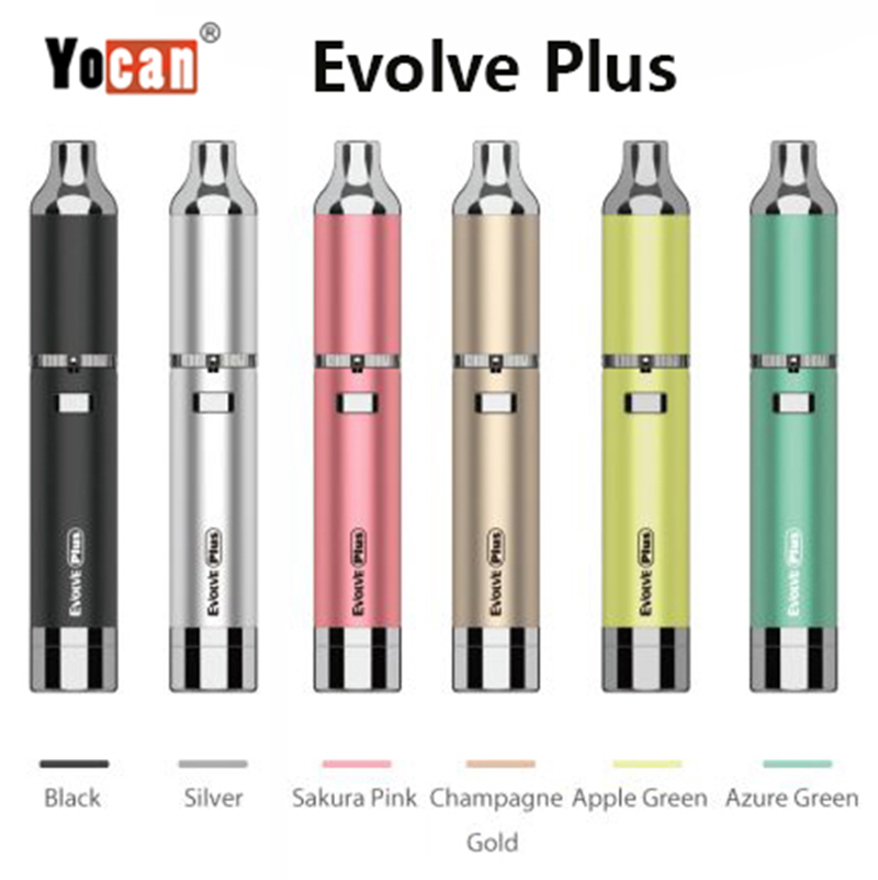 

Authentic Yocan Evolve Plus Kit E Cigarette Kits Wax Vaporizer 1100mAh Battery Vape Pen 6 Colors In Stock Newest Version