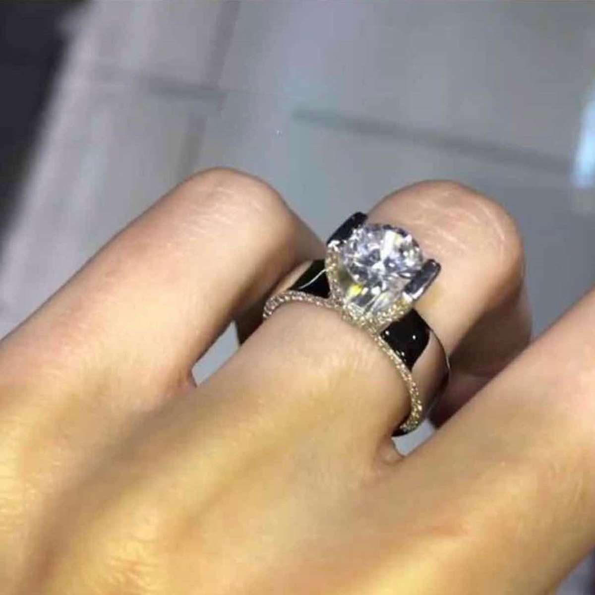 DARLING HER Engagement Ring for Women Stainless Steel Silver Gold Color Finger Girl Gift US Size 5 6 7 8 9 10
