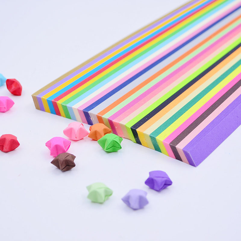 1080 PCS Origami Star Paper Strips Folding Paper Star Paper Decoration Paper Strips Origami Stars Papers Package DIY Paper Single Sided for DIY Arts Crafts