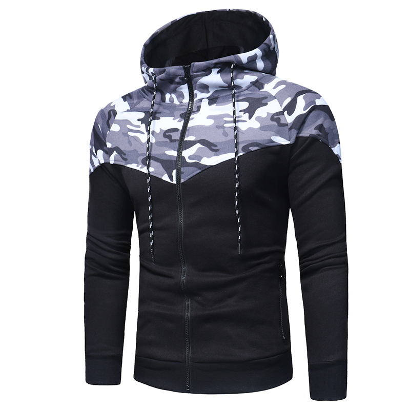 

Men Sport Set Camouflage Tracksuit Male Hoodie Sport Coat for Mens 2020, Gray