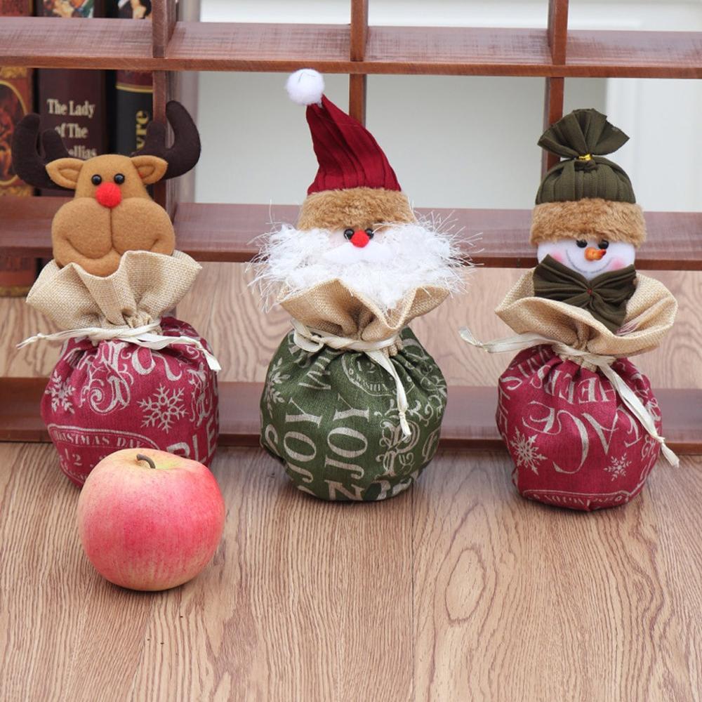

Merry Christmas Gift Bag Apple Bag Santa Claus Snowman Elk Christmas Candy Packaging Kid's Xmas Gift Navidad Decor For Home Q3