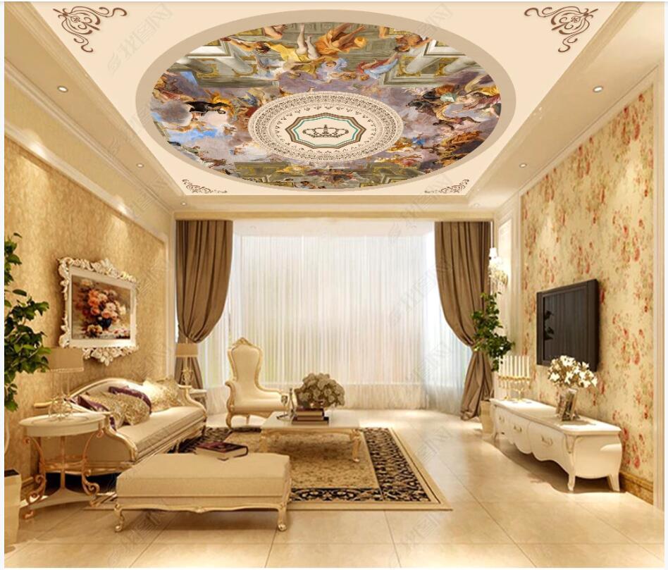 

WDBH 3d ceiling mural wallpaper custom photo European religious classicism oil painting home decor 3d wall murals wallpaper for walls 3 d, Non-woven