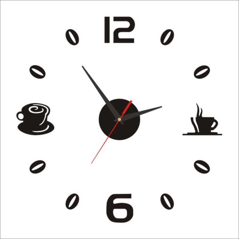 

DIY 3D Number Wall Clock Mirror Sticker Home Room modern Office Decor Art Design