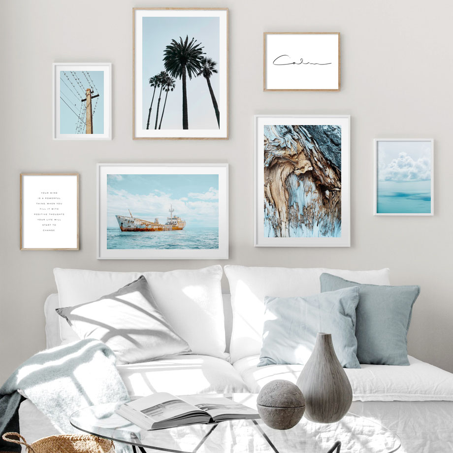 

Coconut Tree Ocean Cruise Ship Wood Nordic Posters And Prints Wall Art Canvas Painting Wall Pictures For Living Room Home Decor