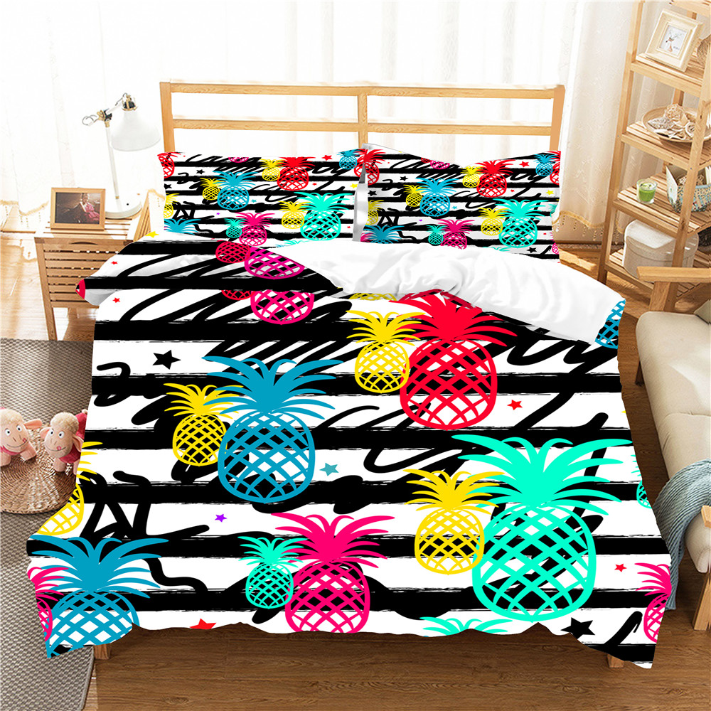 

Quilts and Bedding Sets Duvet Cover Pineapple Pattern Comfortable Material Home Textiles with Pillowcase Bed Linen for Kid