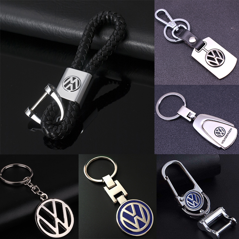 Set of 4 Genuine Leather Car Logo Keychain for BMW Key Chain Accessories Keyring with Logo for Man Boyfriend Woman