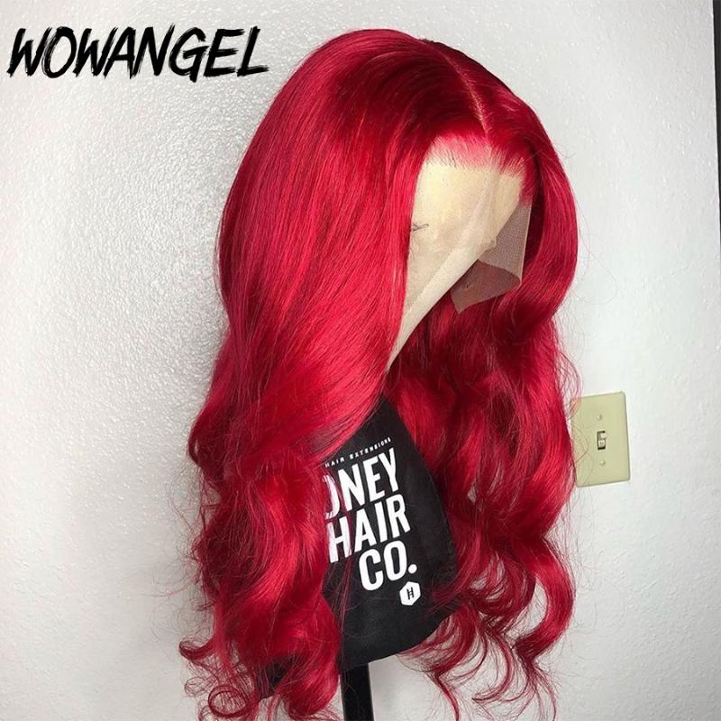 

Wowangel Lace Front Human Hair Wigs Red Human Hair Wig 150% Density Wig Pre Plucked 13X6 Front Lace Wigs Colored, As pic