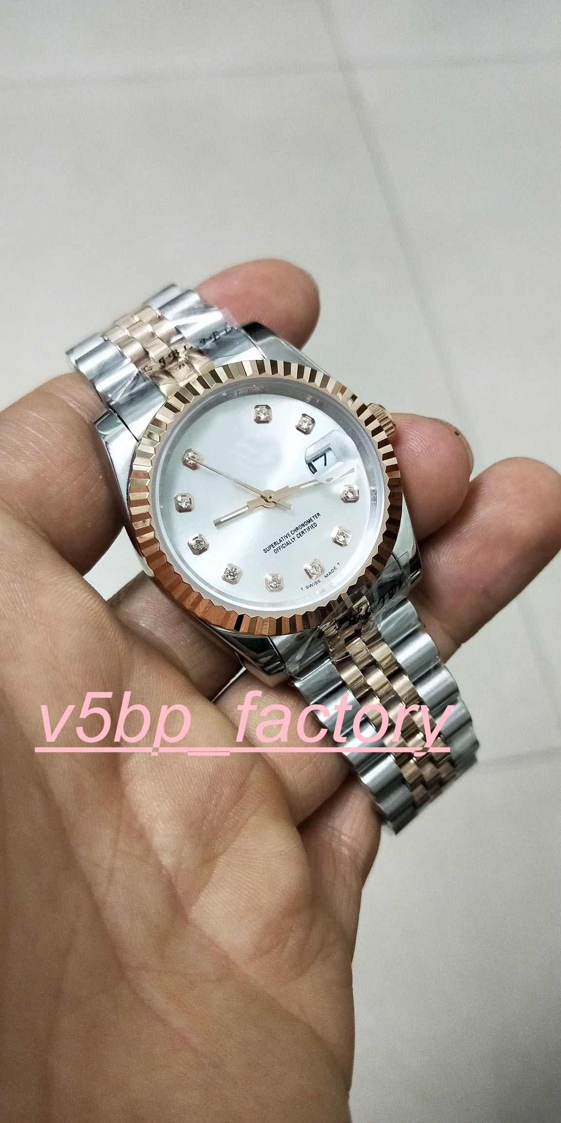 

Luxury Sapphire 178274 Two Tone Gold Women meccanico Asia ETA Movement automatico orologio da orologi da polso top Fashion, Silver