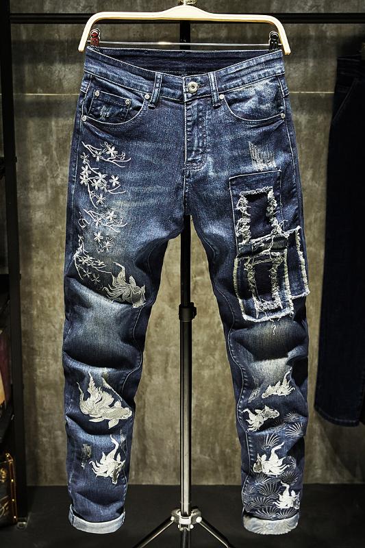 

AH02200 Fashion Men's Jeans 2020 Runway European Design party style Men's Clothing, As pic
