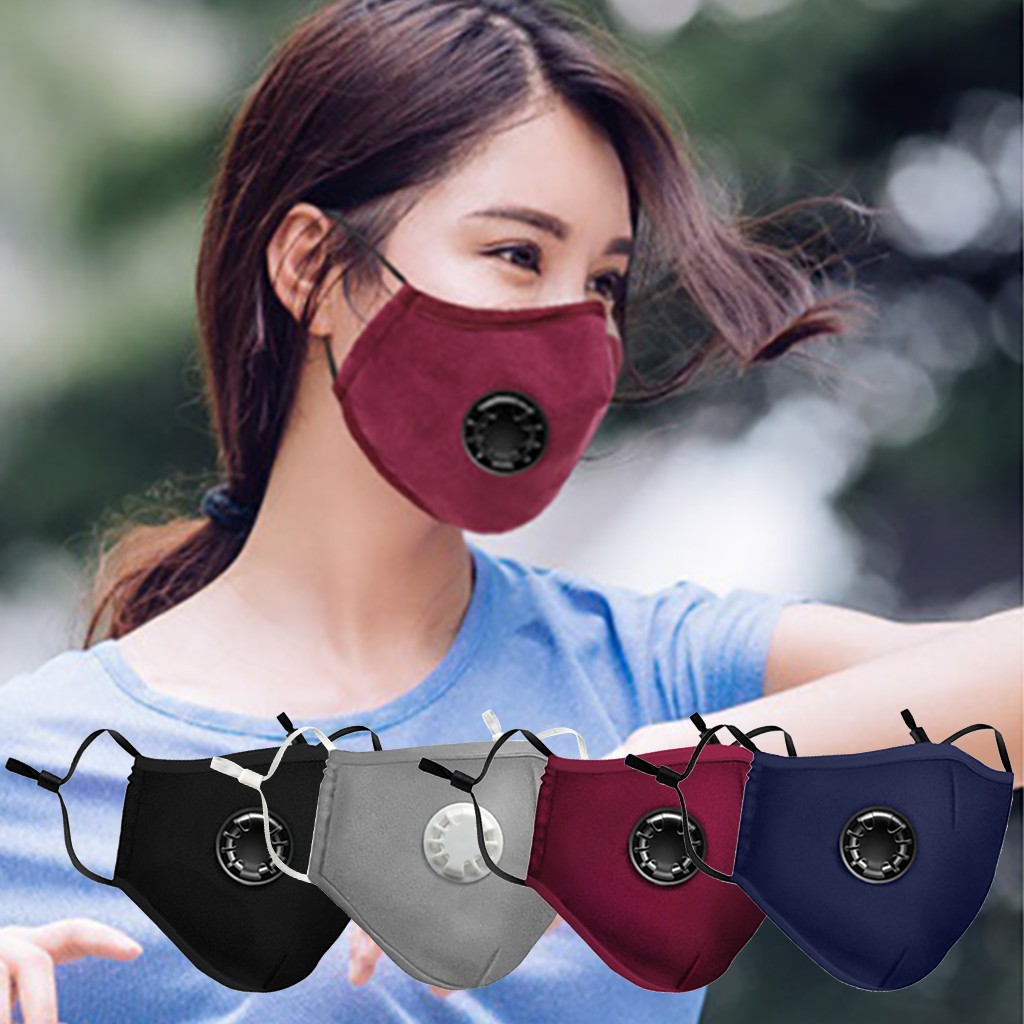 

1PCS adult washable, adjustable, breathable face cover with breathing valve cycling mask outdoor sports dustproof cotton cloth mask, 1pc