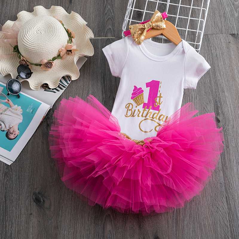 

Infant Baby Girls Clothes 1st Birthday Party Dress Red Christmas Girl Tutu Dresses For 1 Year Christening Baptism Events Vestido